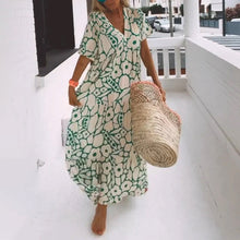 Indlæs billede til gallerivisning Kortærmet kjole med tryk