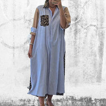 Indlæs billede til gallerivisning Løs skjortekjole med patchwork og striber