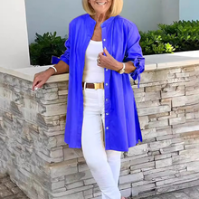 Indlæs billede til gallerivisning Ensfarvede lange bomuldsskjortejakker