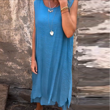 Indlæs billede til gallerivisning Casual kjole uden ærmer med rund hals til kvinder - Forsalg
