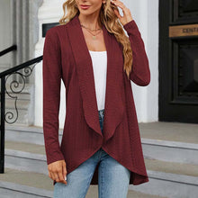 Indlæs billede til gallerivisning Langærmet ensfarvet cardigan