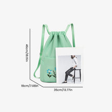 Indlæs billede til gallerivisning Broderet skuldertaske med lomme med snøre