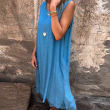 Indlæs billede til gallerivisning Casual kjole uden ærmer med rund hals til kvinder - Forsalg
