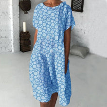 Indlæs billede til gallerivisning Midi-kjole med solsikkeprint