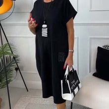 Indlæs billede til gallerivisning Enkel kortærmet kjole med bogstaver