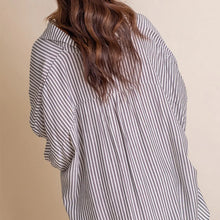 Indlæs billede til gallerivisning Helt ny løs stribet baggy knapskjorte
