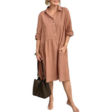 Indlæs billede til gallerivisning Fritidskjole i bomuld og hør til kvinder