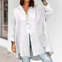 Indlæs billede til gallerivisning Ensfarvet casual skjorte i hør