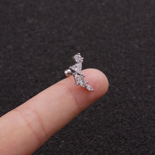 Indlæs billede til gallerivisning Rustfrit stål zirkon øreknogle ørestikker