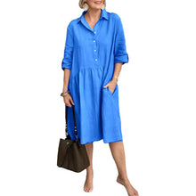 Indlæs billede til gallerivisning Fritidskjole i bomuld og hør til kvinder