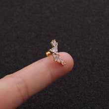 Indlæs billede til gallerivisning Rustfrit stål zirkon øreknogle ørestikker