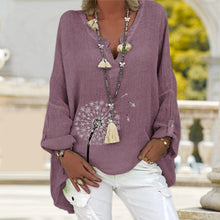 Indlæs billede til gallerivisning Mælkebøtte-skjorte i bomuld og hør i stor størrelse