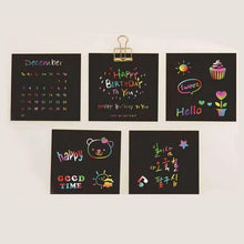 Indlæs billede til gallerivisning 【100 stk/1 sæt】 DIY Rainbow Magic Scratch Paper Art Set