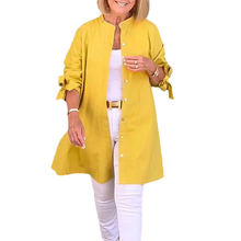 Indlæs billede til gallerivisning Ensfarvede lange bomuldsskjortejakker