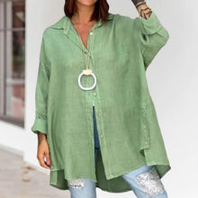 Indlæs billede til gallerivisning Ensfarvet casual skjorte i hør