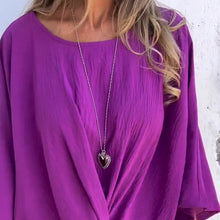 Indlæs billede til gallerivisning Rund hals og halværmet crossover-top