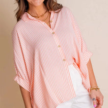 Indlæs billede til gallerivisning Helt ny løs stribet baggy knapskjorte