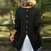 Indlæs billede til gallerivisning Bogstav Rund hals Faux todelt T-shirt