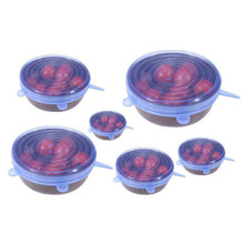 Indlæs billede til gallerivisning Strækbart silikonelåg til mad, 6 stk.