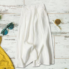 Indlæs billede til gallerivisning Kvinders afslappet løs bomuld linned bredt ben