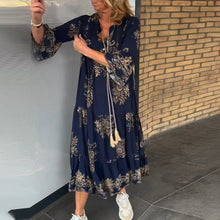 Indlæs billede til gallerivisning V-hals Vintage løs kjole