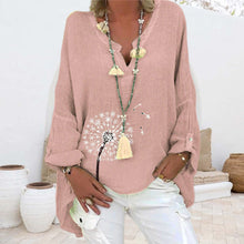 Indlæs billede til gallerivisning Mælkebøtte-skjorte i bomuld og hør i stor størrelse