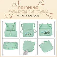 Indlæs billede til gallerivisning Broderet skuldertaske med lomme med snøre