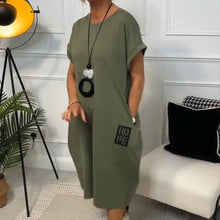 Indlæs billede til gallerivisning Enkel kortærmet kjole med bogstaver