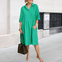 Indlæs billede til gallerivisning Fritidskjole i bomuld og hør til kvinder