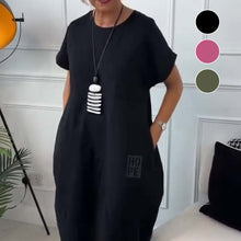 Indlæs billede til gallerivisning Enkel kortærmet kjole med bogstaver