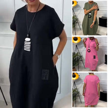 Indlæs billede til gallerivisning Enkel kortærmet kjole med bogstaver
