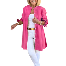 Indlæs billede til gallerivisning Ensfarvede lange bomuldsskjortejakker