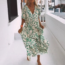 Indlæs billede til gallerivisning Kortærmet kjole med tryk