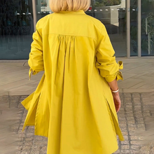 Indlæs billede til gallerivisning Ensfarvede lange bomuldsskjortejakker