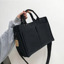 Indlæs billede til gallerivisning Lærredstaske med flere rum