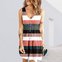 Indlæs billede til gallerivisning Kvinders ærmeløs minikjole med blomstret print med skift