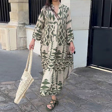 Indlæs billede til gallerivisning Ny Elegant trykt skjorte Boheme-kjole