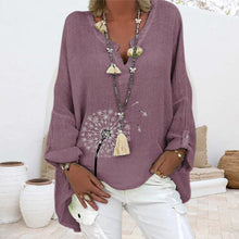 Indlæs billede til gallerivisning Mælkebøtte-skjorte i bomuld og hør i stor størrelse