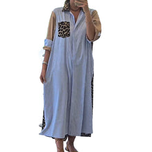 Indlæs billede til gallerivisning Løs skjortekjole med patchwork og striber