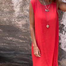 Indlæs billede til gallerivisning Casual kjole uden ærmer med rund hals til kvinder - Forsalg