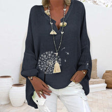 Indlæs billede til gallerivisning Mælkebøtte-skjorte i bomuld og hør i stor størrelse