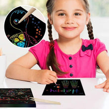 Indlæs billede til gallerivisning 【100 stk/1 sæt】 DIY Rainbow Magic Scratch Paper Art Set
