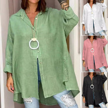 Indlæs billede til gallerivisning Ensfarvet casual skjorte i hør
