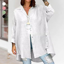 Indlæs billede til gallerivisning Ensfarvet casual skjorte i hør