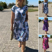 Indlæs billede til gallerivisning Knælang kjole med cashew-lommer