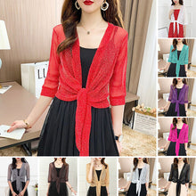 Indlæs billede til gallerivisning Glimtende cardigan i tyndt issilkestof