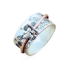 Indlæs billede til gallerivisning Sommerfugle Sølv Spinner Ring