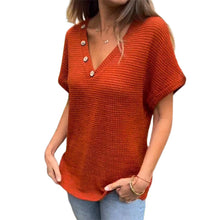 Indlæs billede til gallerivisning Kortærmet top med V-udskæring og nitter