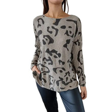 Indlæs billede til gallerivisning Italiensk sweater med dyreprint