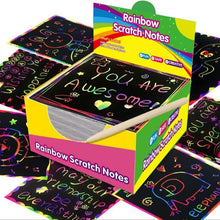 Indlæs billede til gallerivisning 【100 stk/1 sæt】 DIY Rainbow Magic Scratch Paper Art Set